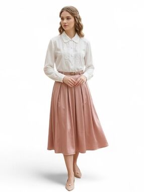 Vintage 80's Caroll Reid White Embroidered Collared Blouse M/L – Romantic Style